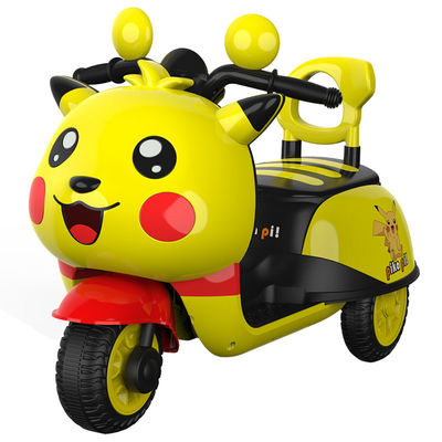 MP3 Musique Des chansons d'éclairage LED Jouets 6v Moteur électrique Voiture pour les enfants Jaune Bleu Rose