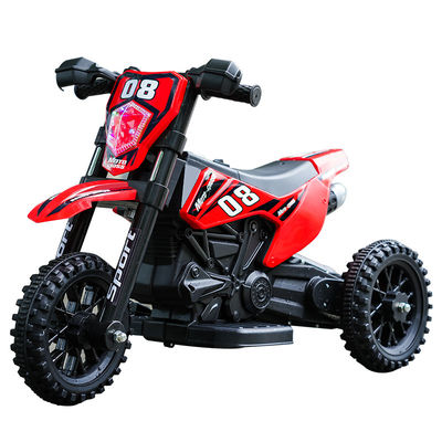 Enfants en plastique montent une moto électrique avec de la musique rouge bleu blanc pour les enfants