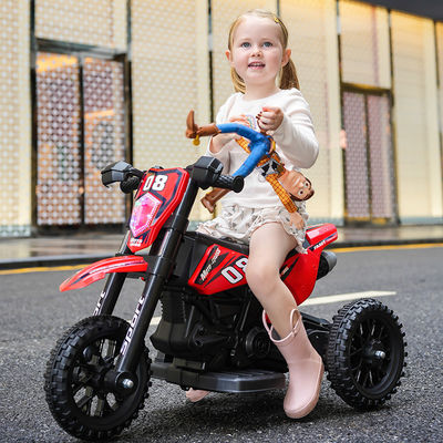 Enfants en plastique montent une moto électrique avec de la musique rouge bleu blanc pour les enfants