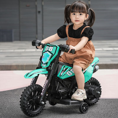 Enfants en plastique montent une moto électrique avec de la musique rouge bleu blanc pour les enfants