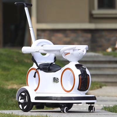 Voiture électrique pour enfants avec poignée rétractable et lumières colorées