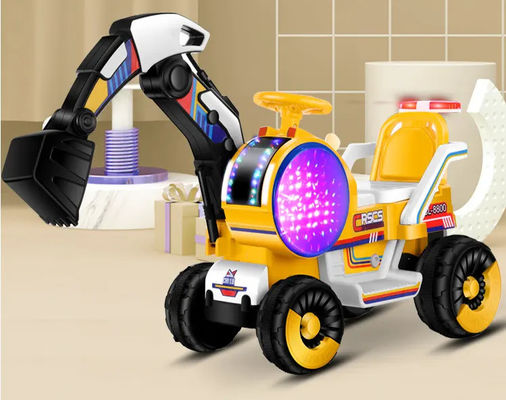 2023 Jouets électriques pour enfants Excavateur Ingénierie Voyage en voiture pour enfants en plastique jaune