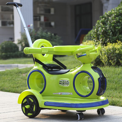 Voiture électrique pour enfants avec poignée rétractable et lumières colorées