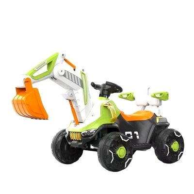 Feux LED et musique dynamique - Voiture de construction pour enfants en orange