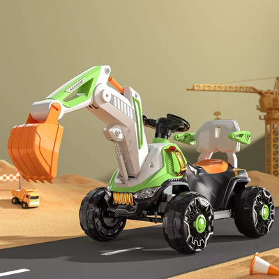 Feux LED et musique dynamique - Voiture de construction pour enfants en orange