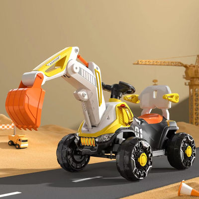 Feux LED et musique dynamique - Voiture de construction pour enfants en orange