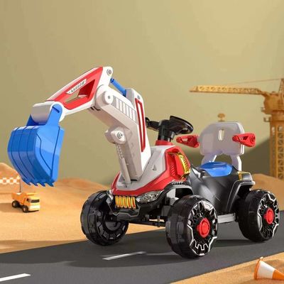 Feux LED et musique dynamique - Voiture de construction pour enfants en orange