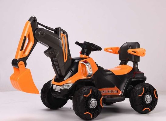 Feux LED et musique dynamique - Voiture de construction pour enfants en orange