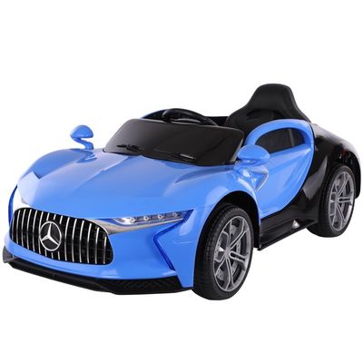 Voyage électrique en voiture pour les enfants Piles fonctionnant gros jouet en peinture bleue Plage d'âge 5-7 ans