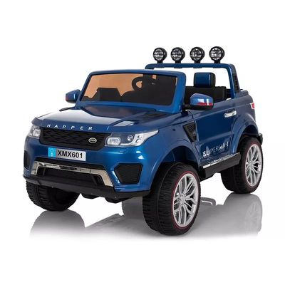 Commande à distance 12V moteur à quatre roues batterie alimentée enfants Voyage en voiture pour les tout-petits bleu