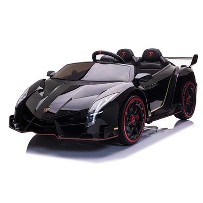 Voiture électrique en plastique pour enfants autorisée avec télécommande 2.4G et lumières de musique