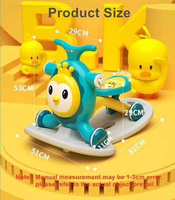 Scooter rose multifonctionnel pour enfants avec fonction de marcheur et conception de tremblement de cheval