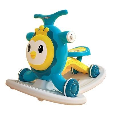 Scooter rose multifonctionnel pour enfants avec fonction de marcheur et conception de tremblement de cheval