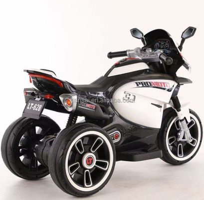 Tricycle à moto électrique blanche pour enfants avec lumière colorée et moteur 380*2