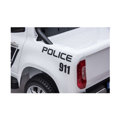 Voiture de police 12V pour enfants, voiture de recharge avec télécommande 2.4G, vraie voiture à deux places.