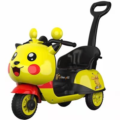 MP3 Musique Des chansons d'éclairage LED Jouets 6v Moteur électrique Voiture pour les enfants Jaune Bleu Rose