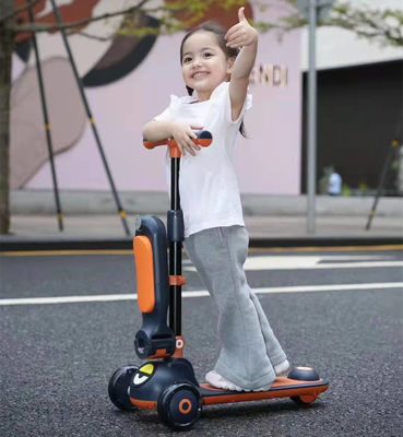 Assise en cuir doux 3 roues Voyage sur scooter voiture pour enfants Un bouton pliable Neutre par sexe