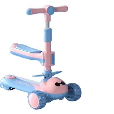 3 roues à roulettes à roulettes pliantes Grand scooter voiture pour enfants Jaune Rose Bleu Neutre par sexe