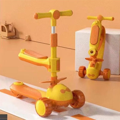 3 roues à roulettes à roulettes pliantes Grand scooter voiture pour enfants Jaune Rose Bleu Neutre par sexe