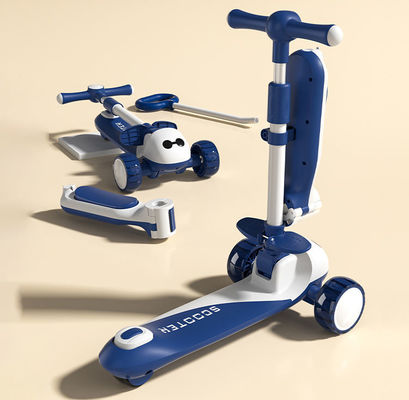 3 en 1 multi-fonction Baby Walker 3 roues sur le volant pliable Grand roue scooter voiture pour les enfants