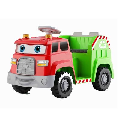 Trier les ordures et effets sonores Les yeux tournants des dessins animés Voyage en voiture électrique pour enfants en PP