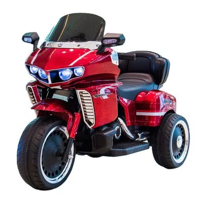 Des enfants en plastique montent sur une mini moto avec une fonction d'éducation précoce et une histoire anglaise