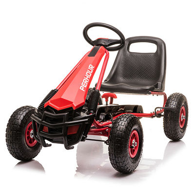 Enfants de 5 à 7 ans Jouet de karting à pédales rouges à quatre roues avec embrayage et frein à pneus gonflés