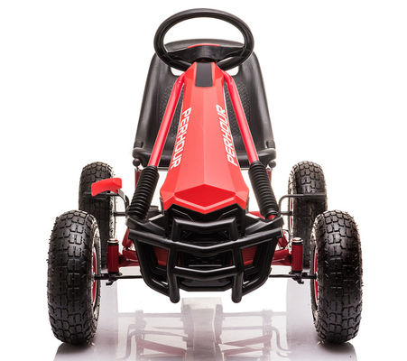 Enfants de 5 à 7 ans Jouet de karting à pédales rouges à quatre roues avec embrayage et frein à pneus gonflés