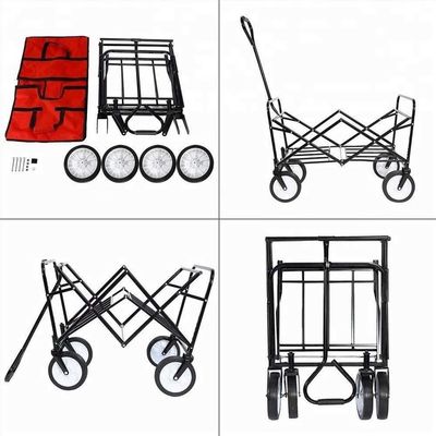 Tubes en acier 25*10*0.7CM Chariot de plage portable pour jardin extérieur