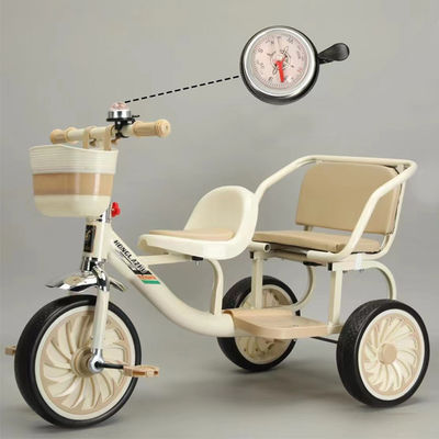 2023 Tricycle pour enfants avec siège en cuir doux et cadre de magasinage avant pliable