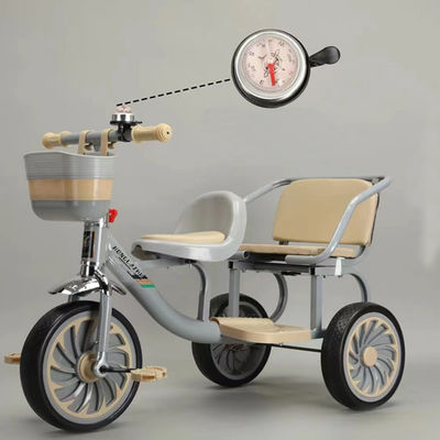 2023 Tricycle pour enfants avec siège en cuir doux et cadre de magasinage avant pliable