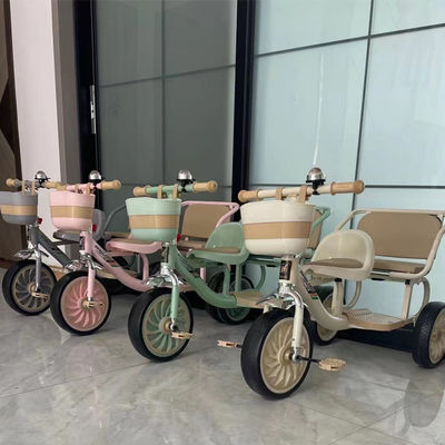 2023 Tricycle pour enfants avec siège en cuir doux et cadre de magasinage avant pliable