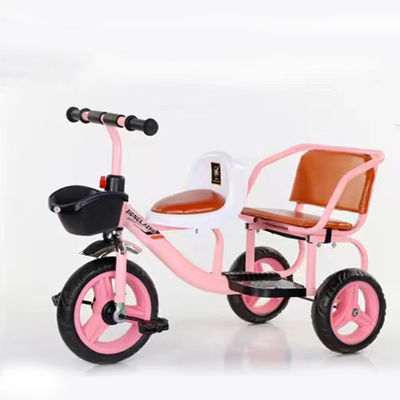Vélo pour enfants en plein air 2023 Tricycle double avec manettes à chargement rapide et grand panier