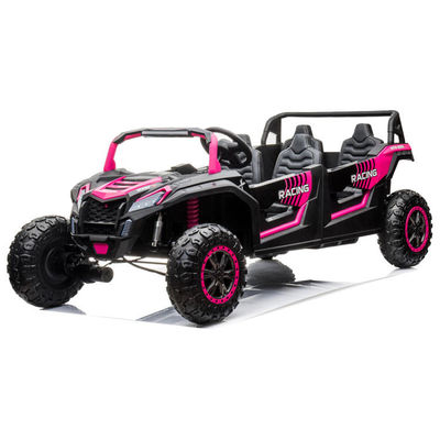 Commande à distance 24v UTV 4 places Voyage en voiture pour adultes et enfants en rouge rose